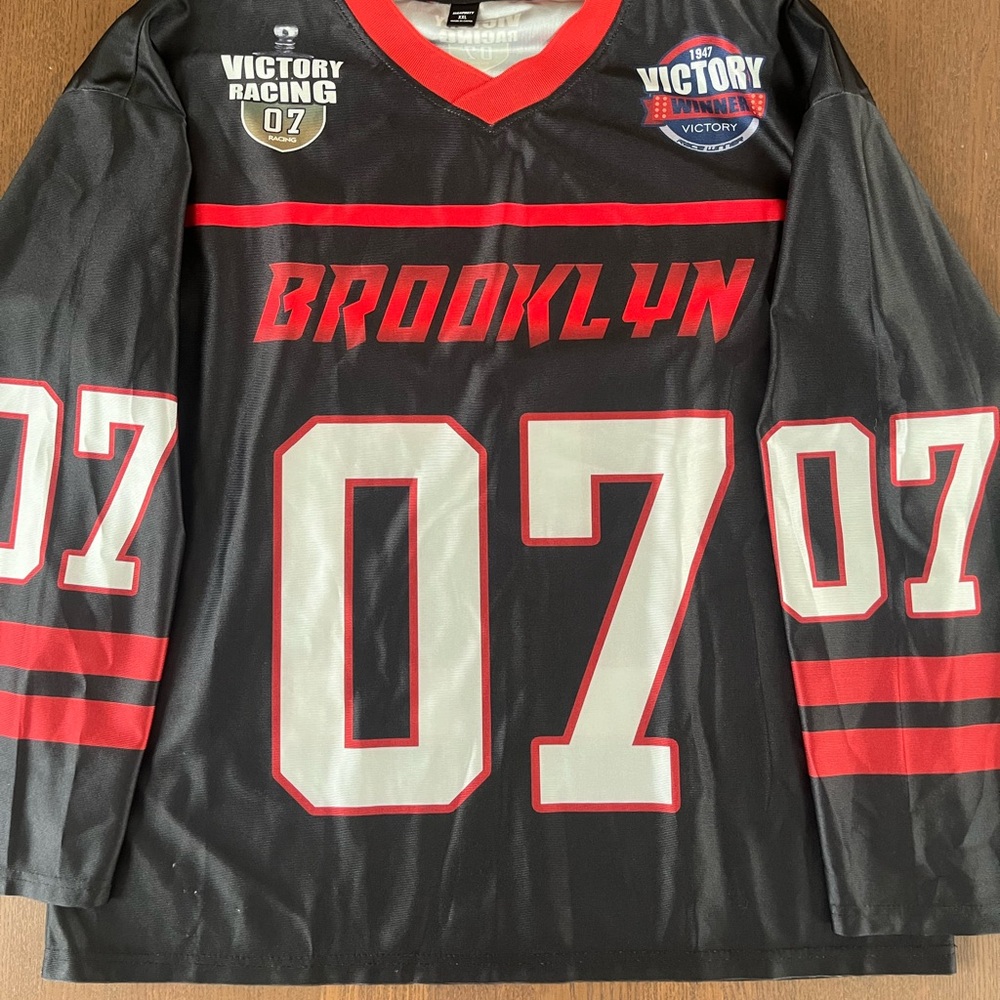 NFINITY Black and Red V-Neck Jersey